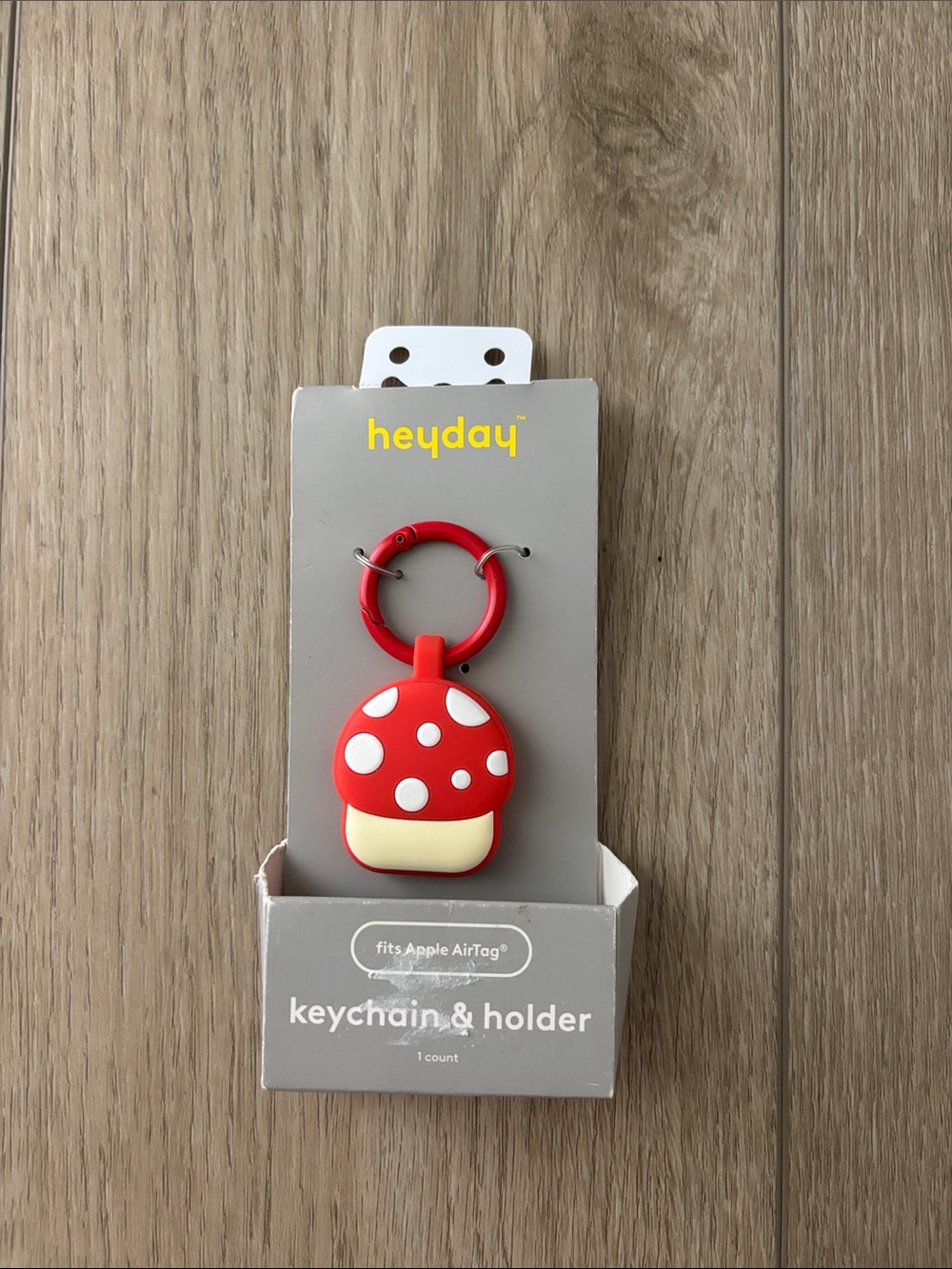 heyday Red & White Mushroom Keychain Holder
